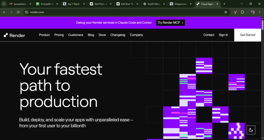 Render featured as one of the best traditional Replit alternatives for hosting and deployment