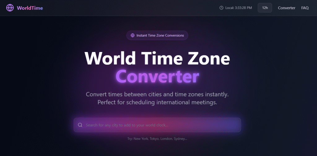 world time zone converter