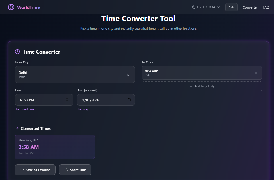 world time zone converter