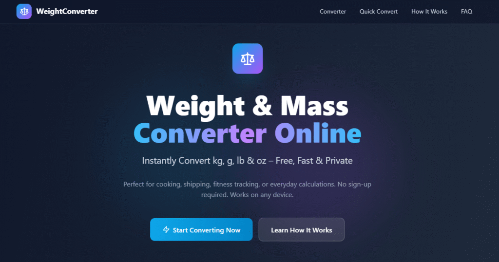 weight and mass converter