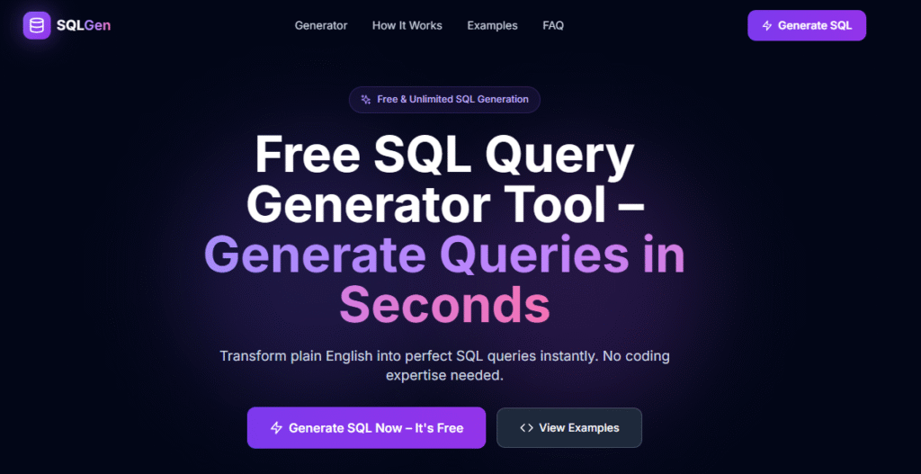 free sql query generator