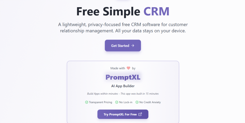 “Free simple CRM software home screen showing customer dashboard, leads, and sales pipeline overview”