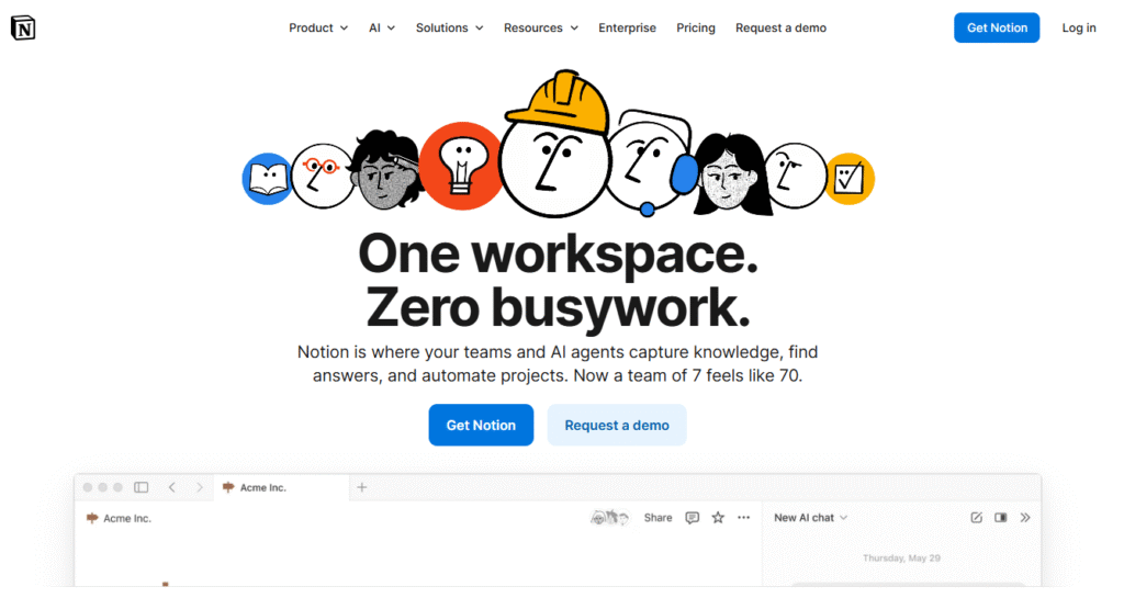Notion AI workspace generating product documentation and ideas – planning tool included in Uizard io Alternatives