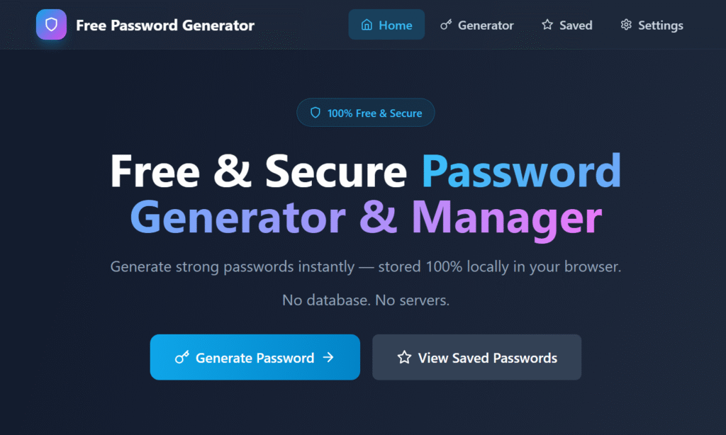 Free Password Generator & Secure Password Manager